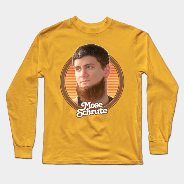 Mose Schrute \/\ Retro Style Fan Artwork Long Sleeve T-Shirt by DankFutura